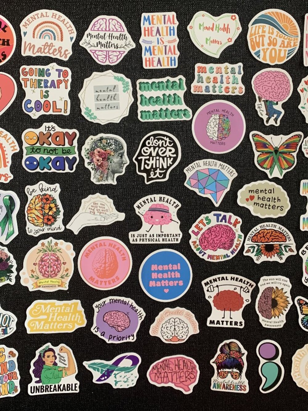 Mental Health Vinyl Stickers Pack - 99 Pieces
